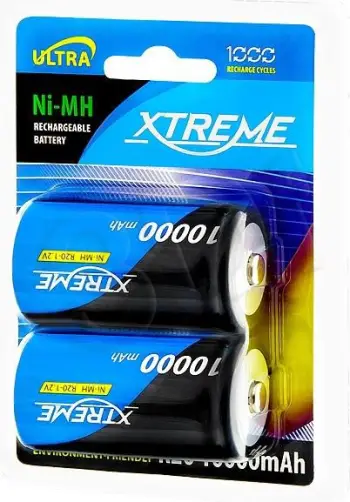 Bateri rikarikueshme Xtreme R20 Ni MH, 1.2V, 10000mAh, paketë 2 copë