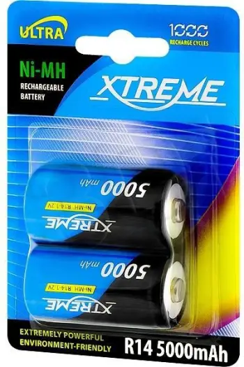 Bateri të rikarikueshme Xtreme R14 Ni MH, 1.2V, 5000mAh, paketim 2 copë