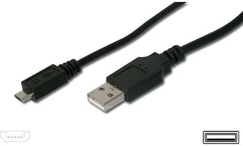 Kabllo USB PremiumCord USB A në microUSB, 5 m, USB 2.0, e zezë - 1
