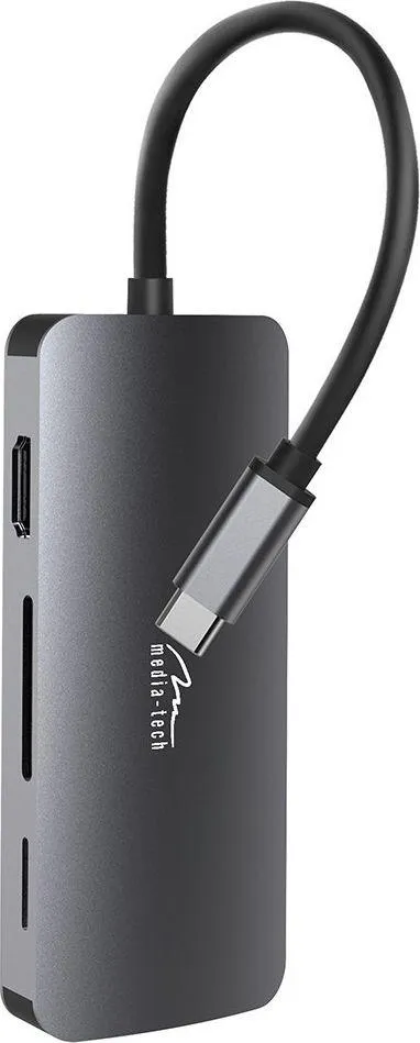 Hub USB-C Media-Tech MT5044 8në1 - 2