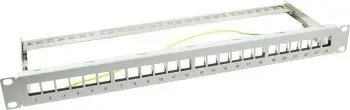 Patch panel LogiLink NK4041, 19" 1U, 24 porta keystone, gri