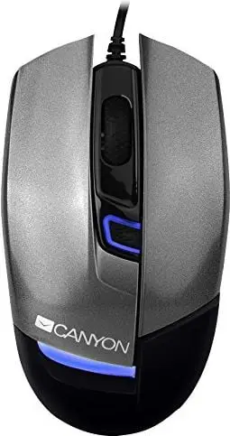 Maush gaming Canyon Jedi, me kabllo, 1600 DPI, gri argjendtë