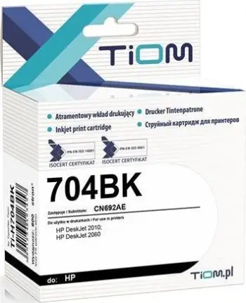 Kartush boje Tiom për HP 704BK CN692AE, 15ml, i zi