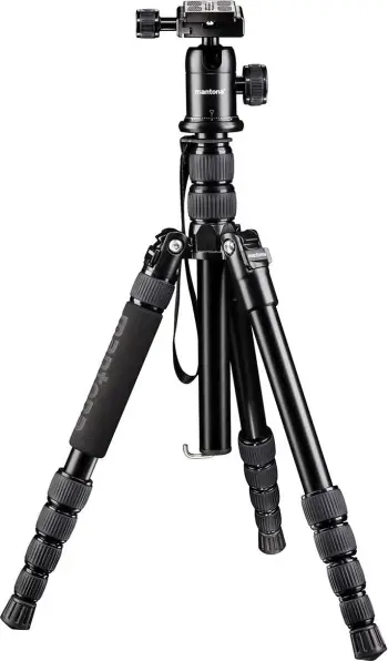 Tripod Mantona DSLM Travel, tripod udhëtimi, alumini, i zi