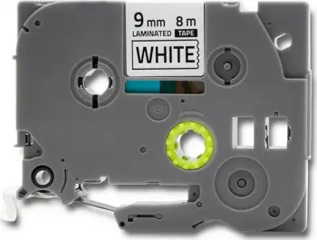 Shirit Qoltec për BROTHER TZe-221, 9 mm x 8 m, mbishkrim i bardhë/ i zi