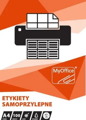 Etiketa vetëngjitëse MyOffice A4, 105 x 42.4 mm, 100 fletë, të bardha