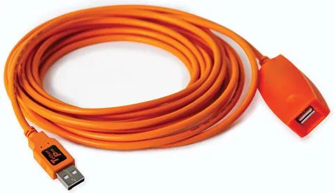 Kabllo USB Tether Tools CU3017, USB A mashkull në USB A femër, 4.6 m, portokalli - 1
