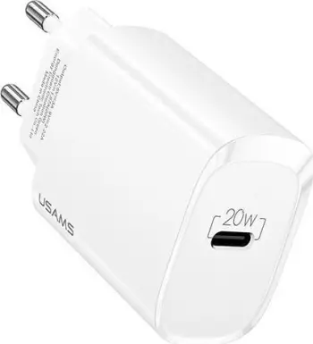 Karikues USAMS 1xUSB-C T39 20W PD3.0 CC131TC02 (SH.B.A.-CC131), i bardhë