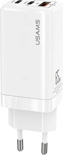 Karikues Usams T33, 1x USB-A 2x USB-C 3A (CC110TC02), i bardhë - 1