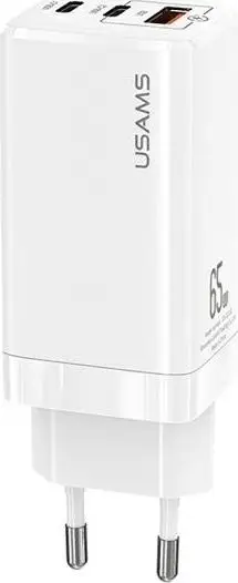 Karikues Usams T33, 1x USB-A 2x USB-C 3A (CC110TC02), i bardhë