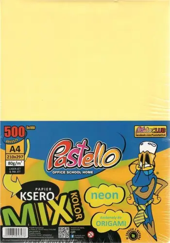 Letër kopjimi Pastello A4, 80g, 500 fletë, miks ngjyrash