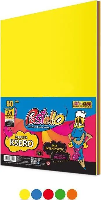 Letër kopjimi Alfa Pastello A4, 160g, 50 fletë, shumëngjyrëshe