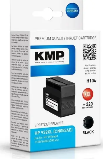 Kasetë boje KMP H104, kompatibile me HP 932XL CN053AE, e zezë