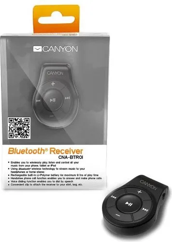 Adapter Bluetooth multimedial Canyon Pilot, me mikrofoni, i zi - 1