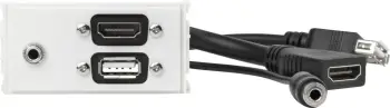 Prizë muri Vivolink WI221281, HDMI USB A 3.5mm audio, e bardhë