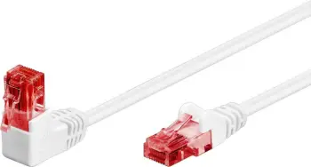 Kabllo rrjeti Goobay Patch Cord Cat 6, 0.5m, RJ45 90°, e bardhë