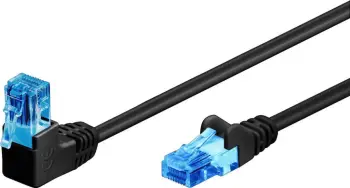 Kabllo rrjeti Goobay Patchcord, Cat 6A, 1m, kënd 90°, i zi