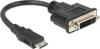 Adapter AV Delock 65564, HDMI Mini në DVI I, i zi