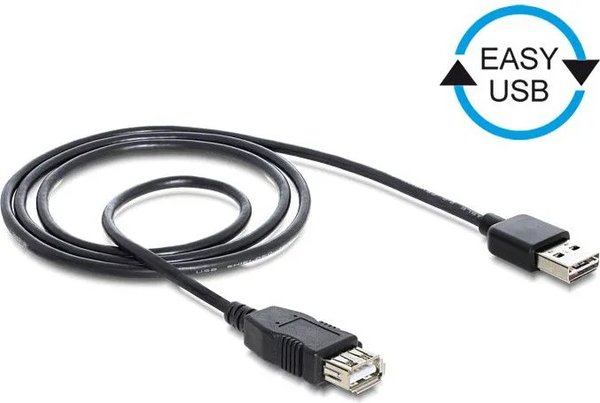 Kabllo USB Delock 83371, USB A në USB A, 2 m, e zezë - 1