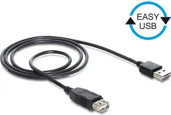 Kabllo USB Delock 83371, USB A në USB A, 2 m, e zezë