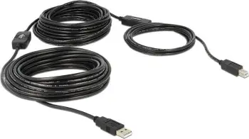 Kabllo USB Delock USB A në USB A, 20 m, USB 2.0, e zezë