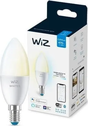 Llambë inteligjente WiZ Candle C37, 4.9W, E14, e bardhë - 3