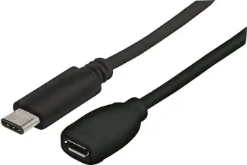 Adapter USB Manhattan 353335, USB C në microUSB, 15cm, i zi