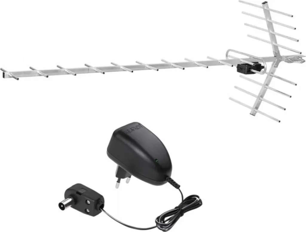 Antena televizive Libox LB1900W, 19 elementë, aktive, gri - 1