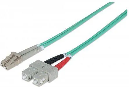 Kabllo fiber optik Intellinet OM3 50/125, LC në SC, duplex, 1m - 3