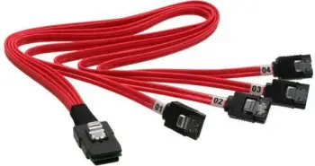 Kabllo InLine SFF 8087 - SATA x4 27620, 0.5 m, e kuqe