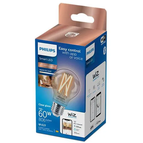 Llambë inteligjente Philips Wiz E27, LED 60W, dritë e bardhë e ftohtë dhe e ngrohtë, e rregullueshme - 2