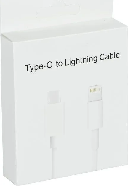 Kabllo USB Type C në Lightning PD, 1 m, 2A 12W, e bardhë - 2