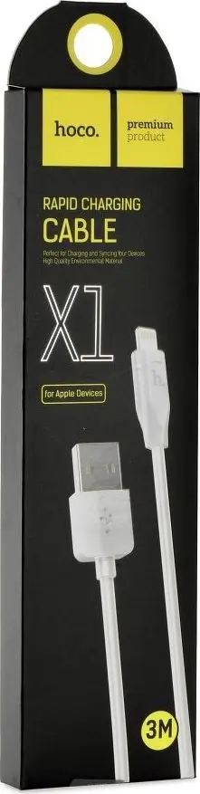 Kabull USB Hoco X1, Lightning, 3m, USB 2.0, i bardhë