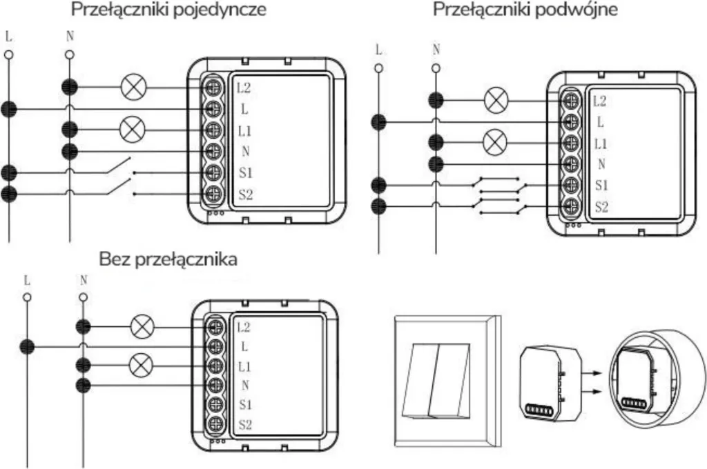 Modul inteligjent OXT Mini Relay, 2 qarqe, ZigBee Tuya, i bardhë - 2