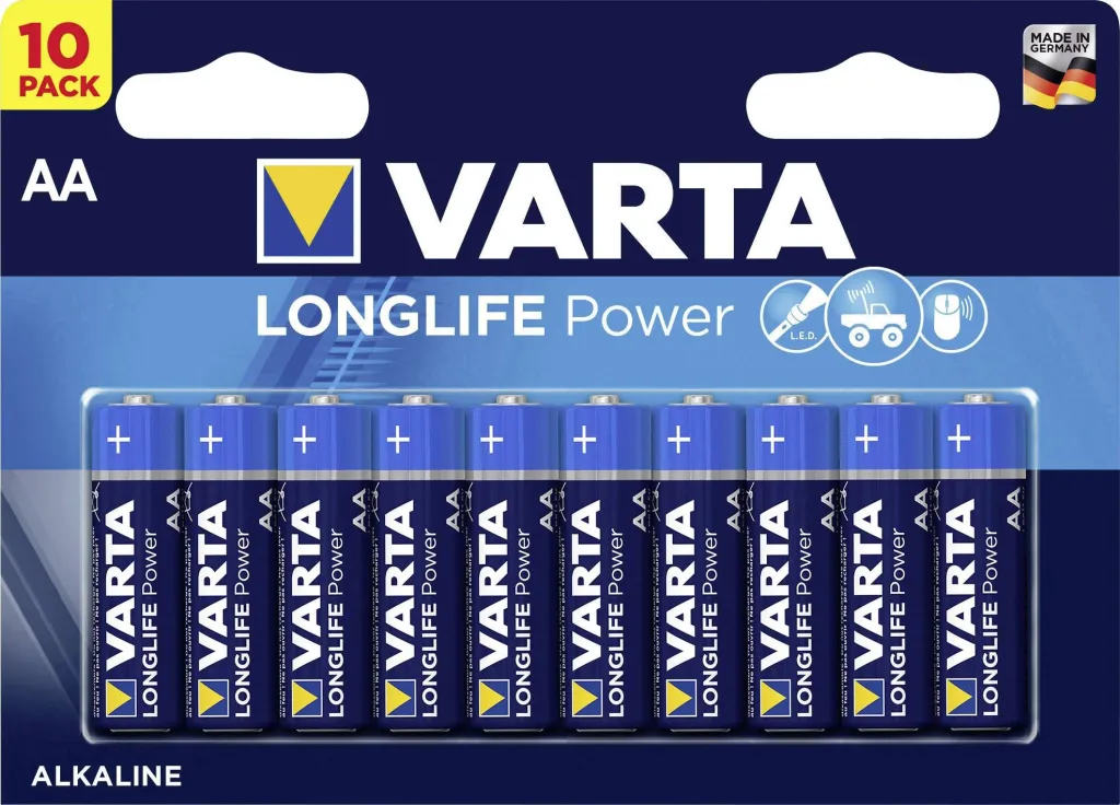 Bateri alkaline Varta LongLife Power AA, LR6, paketë 10 copë, blu - 1