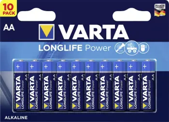Bateri alkaline Varta LongLife Power AA, LR6, paketë 10 copë, blu