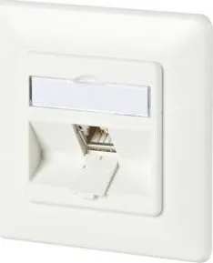 Prizë muri RJ45, e mbrojtur, aliazh zinku, e bardhë - 1