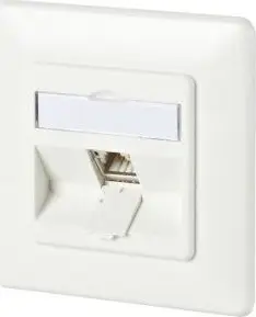 Prizë muri RJ45, e mbrojtur, aliazh zinku, e bardhë