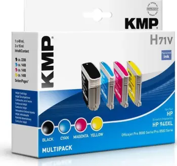 Kartuc boje KMP H71V, paketë 4 copë, i zi cyan magenta yellow