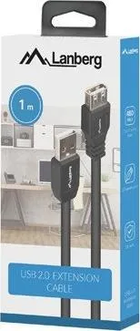 Kabllo USB Lanberg USB A në USB A, 1 m, USB 2.0, e zezë - 2
