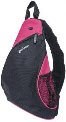 Çantë sling Manhattan Dashpack, për tablet notebook 12", material 600D PVC, e zezë rozë - 1