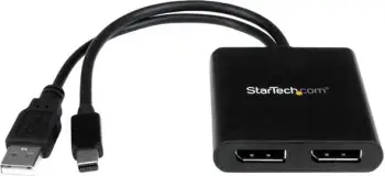 HUB StarTech MSTMDP122DP, Mini DisplayPort në 2x DisplayPort, i zi