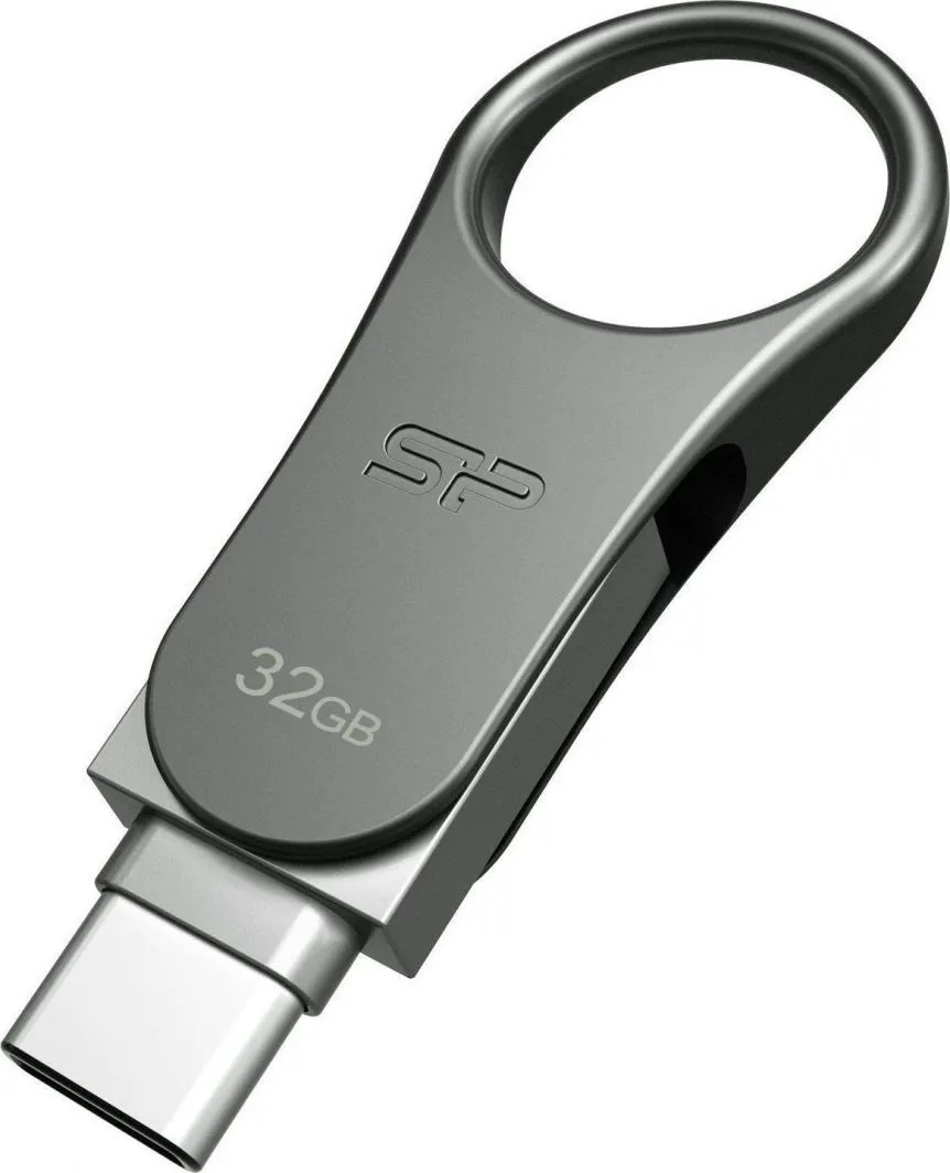 USB Silicon Power Mobile C80, 32GB, USB 3.0, metalik - 1