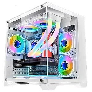 Kasa gaming 1stPLAYER MV5 TP, Micro ATX, 5 ventilatorë aRGB, e bardhë - 3