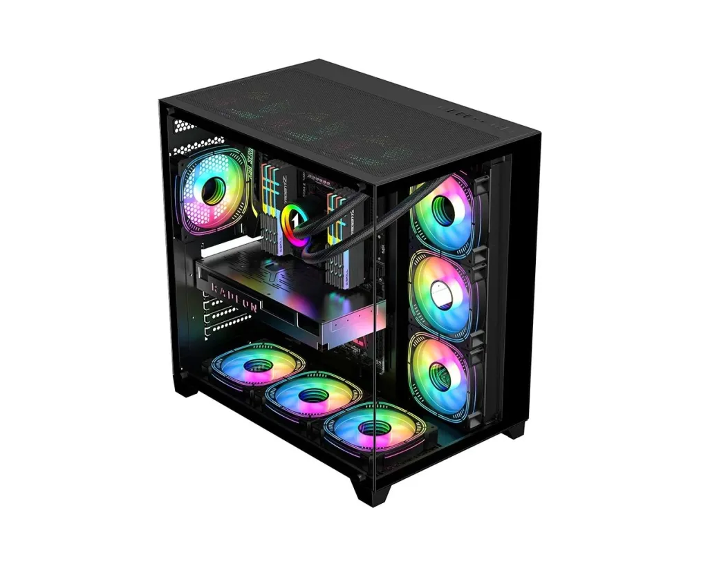 Kasa kompjuteri 1stPlayer MEGAVIEW MV8, ATX Middle Tower, xham i temperuar, e zezë - 14
