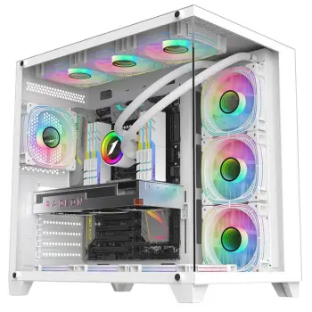 Kutia kompjuterike 1st Player MV8 TP, ATX, 7 ventilatorë aRGB, e bardhë