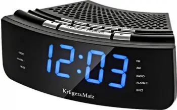 Radio orë Kruger &amp; Matz KM 813, alarm, e zezë