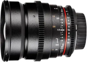 Objektiv kinematografik Samyang 24mm T1.5 VDSLR II, montim Nikon, manual, i zi