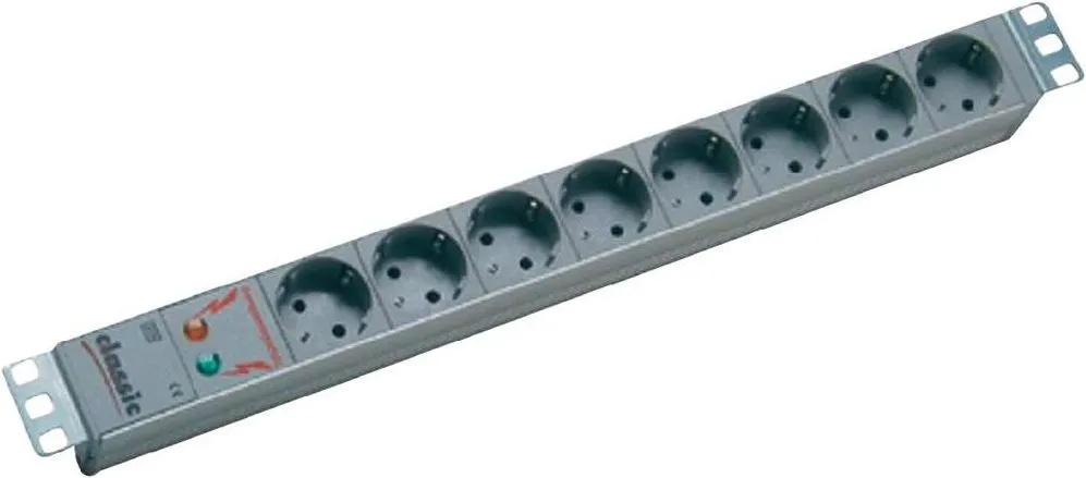 Prizë zgjatuese Bachmann 19", 8x Schuko, 2m, argjendtë - 1