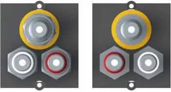 Modul prizë murale Bachmann 917.026, 3x RCA, për video dhe audio, i zi